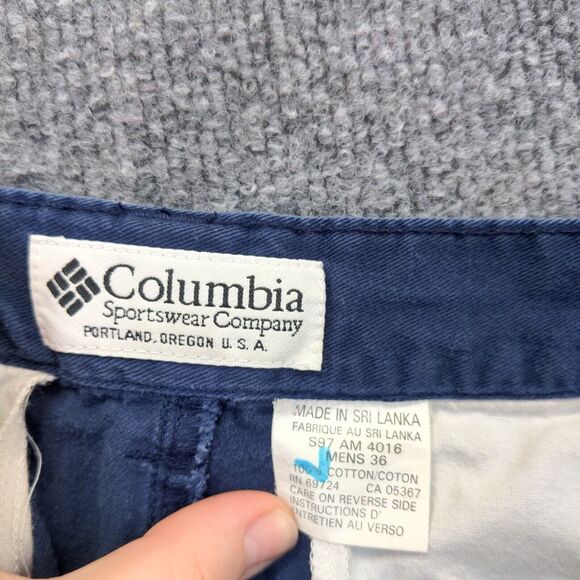 Columbia Mens Chino Shorts Blue Size 36 Slash Pockets Cotton - Picture 14 of 14